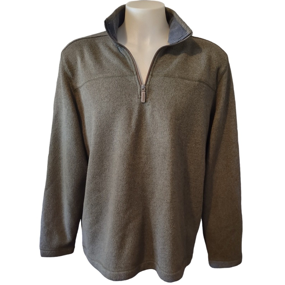 G.H. Bass Pullover XXL Mens Gorp Core Cabin Core Olive Green Quarter Zip Fleece